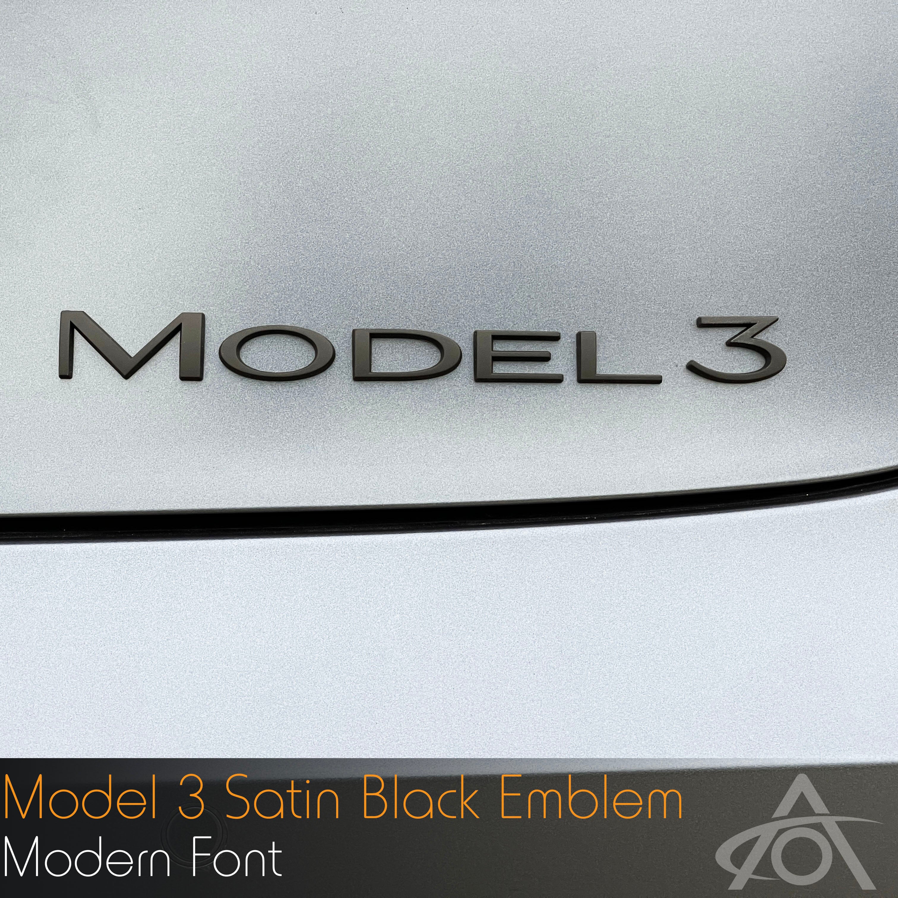 CERO ® 3D Printed Tesla Model Logo Emblem Car Bike Logo (Black PLA Plastic)  : : Car & Motorbike