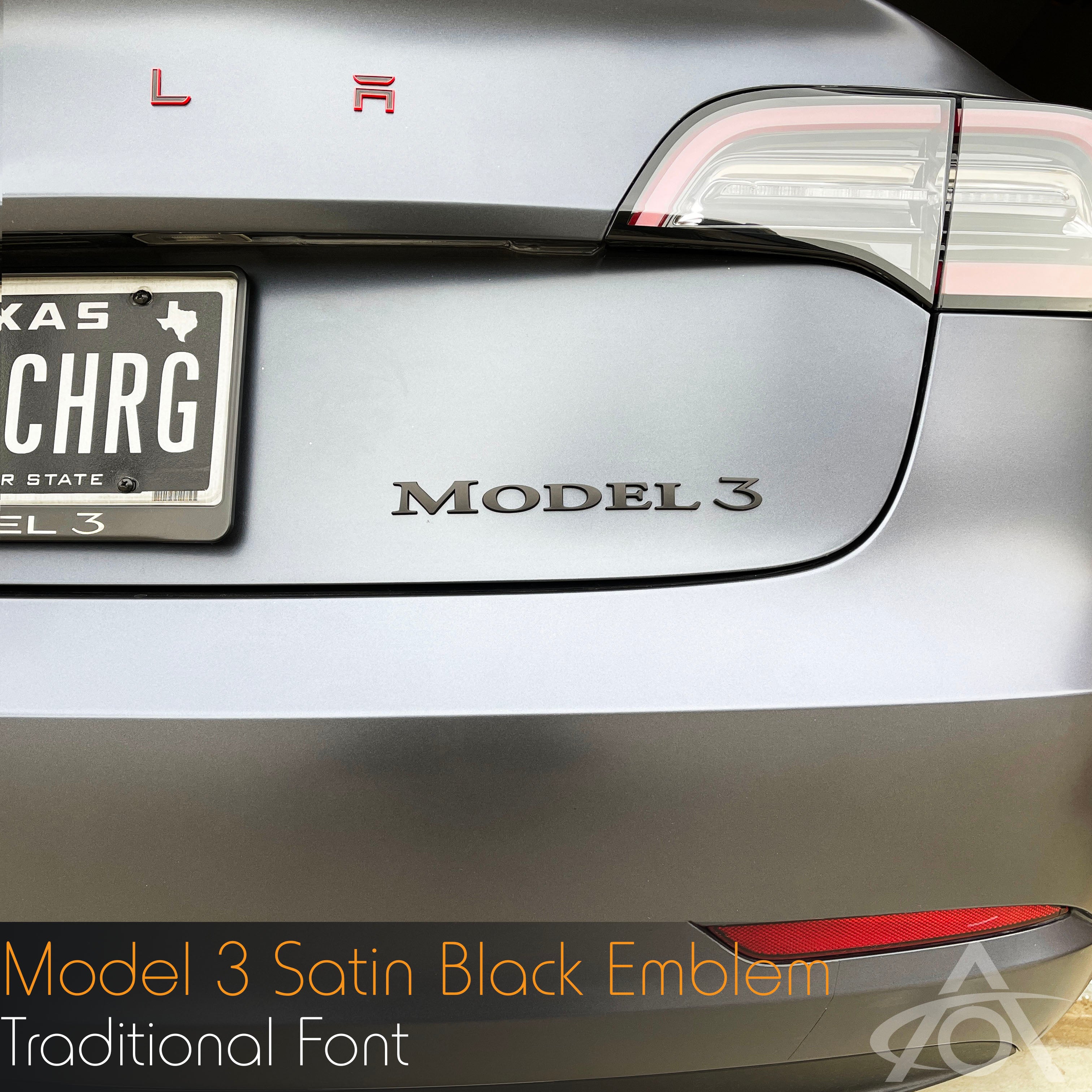 Satin Black Model 3 Emblem