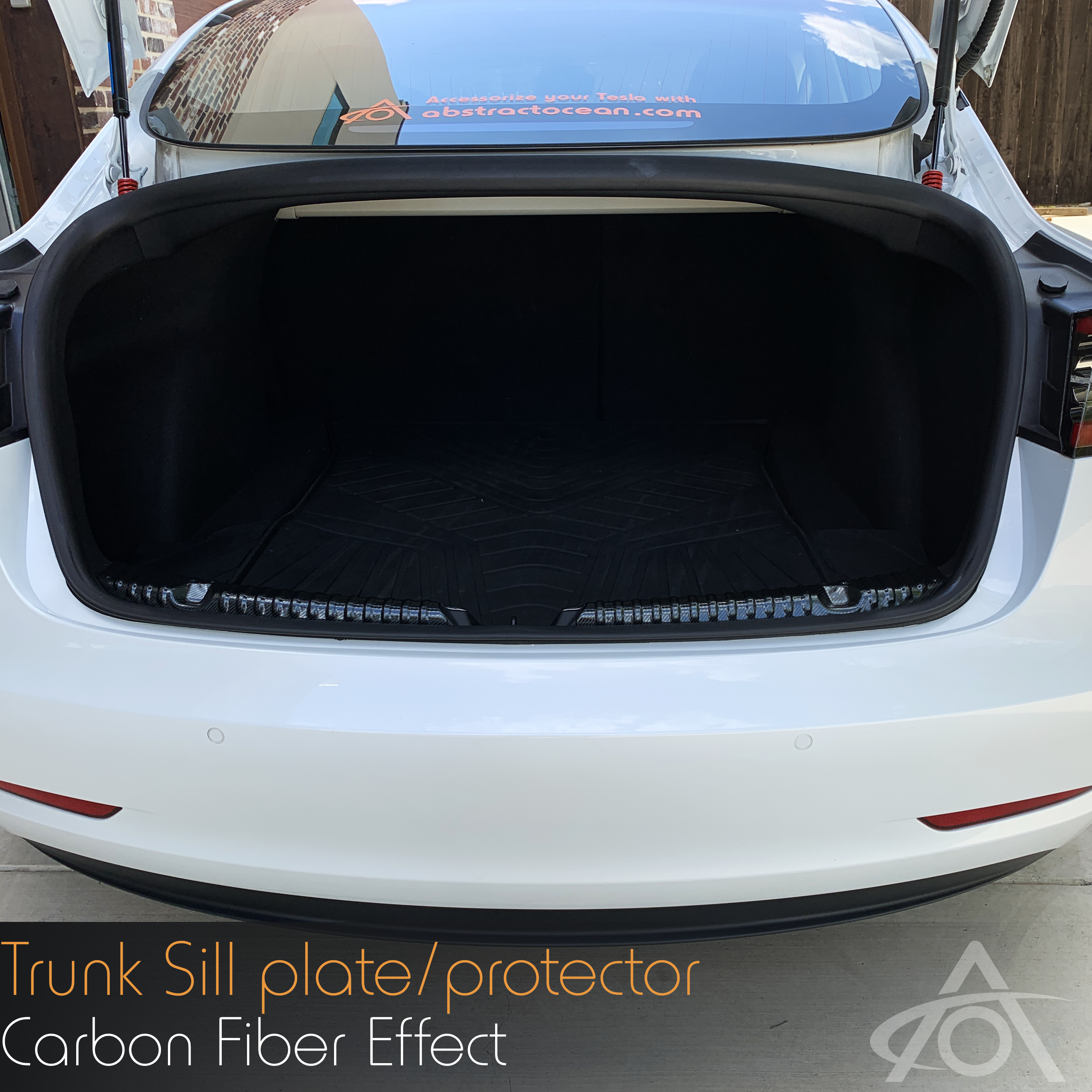Ningbo WAO Tesla Model 3 Sill Protectors (Trunk/Frunk Protectors) Carbon Fiber Effect Set