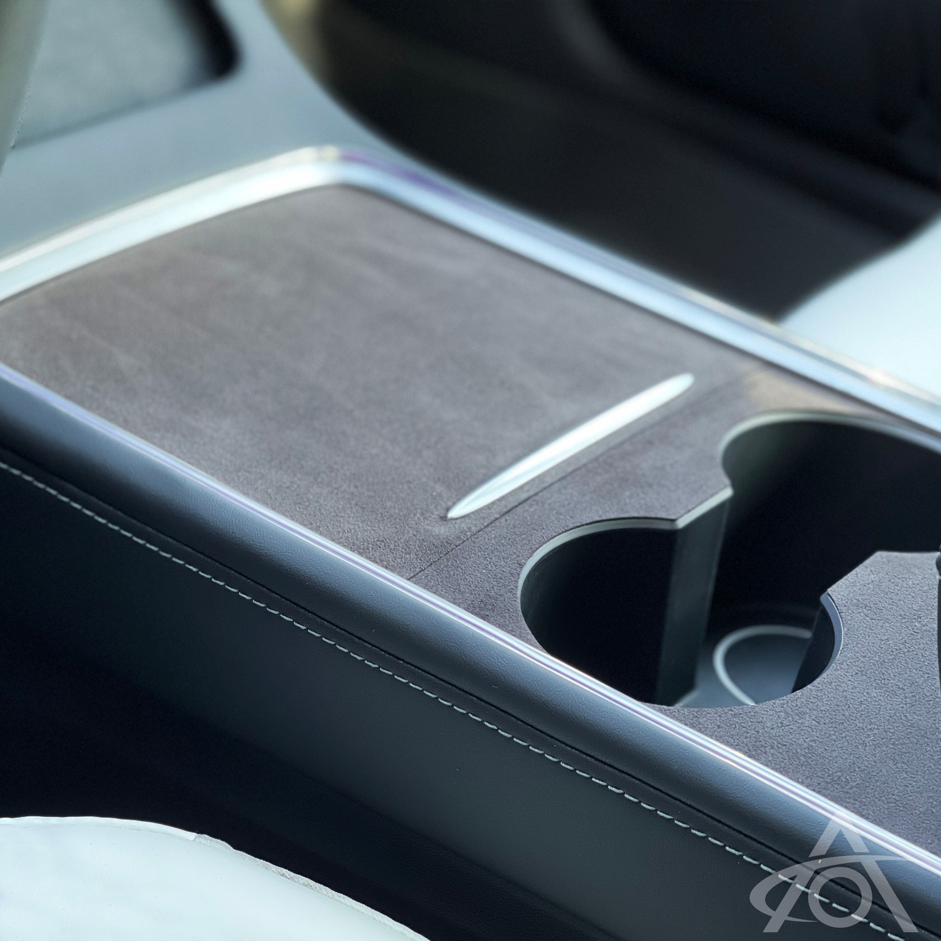 Alcantara Wrap Car Multimedia Button Panel ABS Cover Trim M