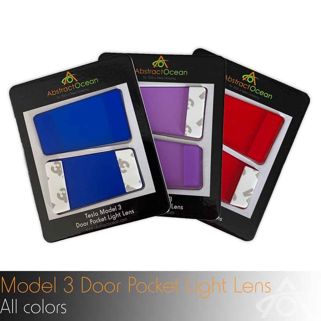 Tesla Model 3 Front Door Pocket Color Lens Red