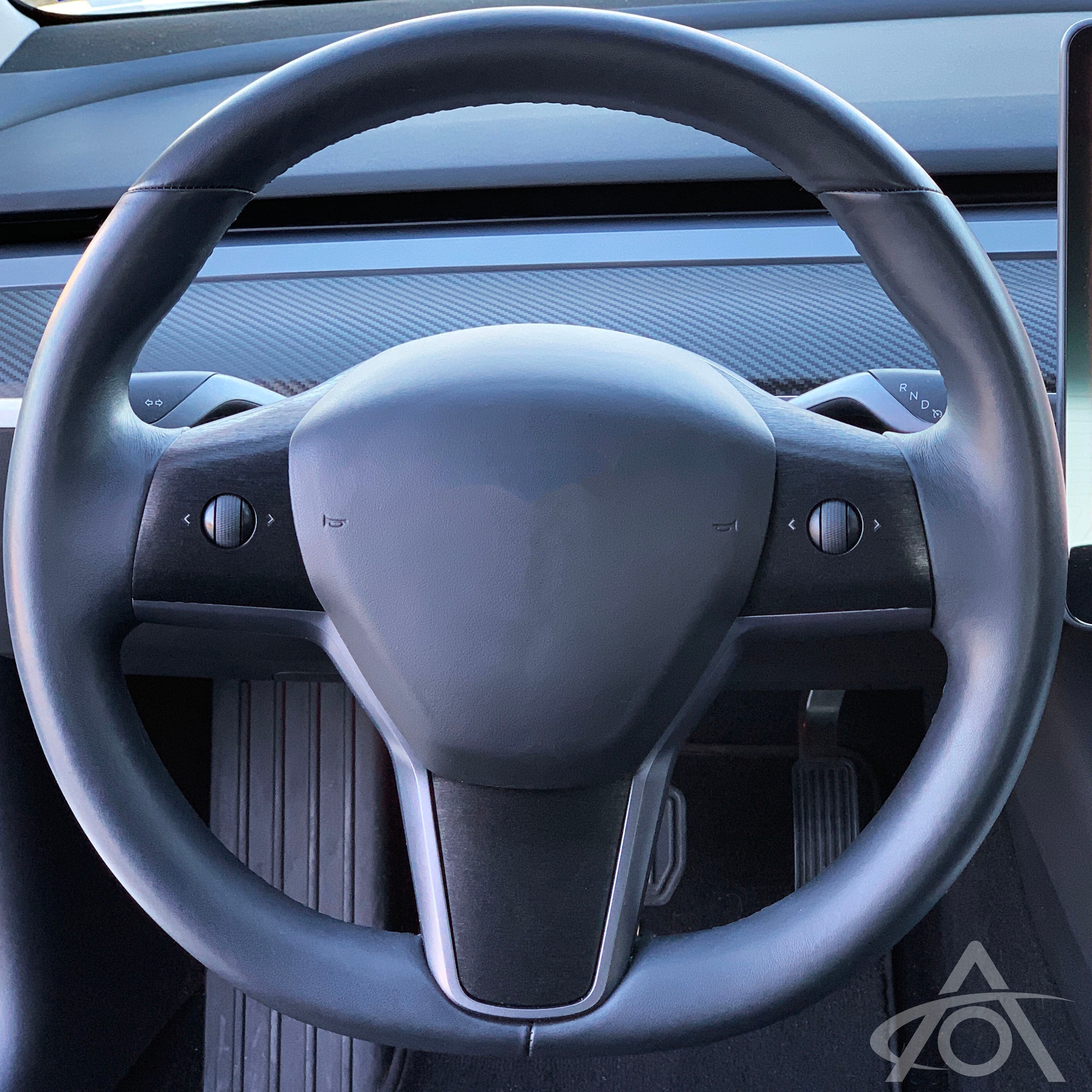 Brushed Black Steering Wrap for Tesla Model 3 & Y Steering Wheel