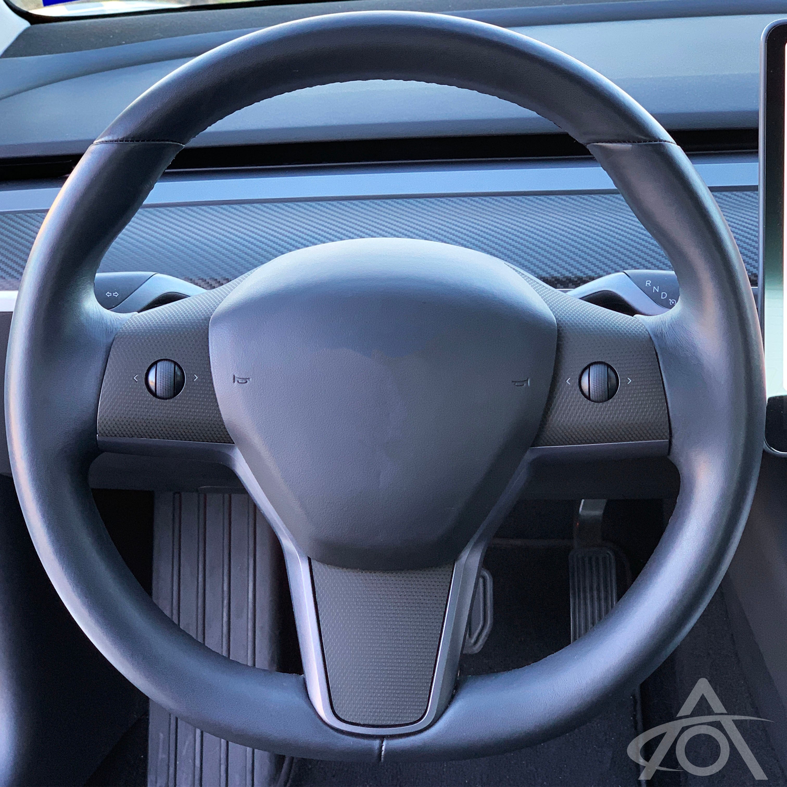 Matrix Black Steering Wrap for Tesla Model 3 & Y Steering Wheel