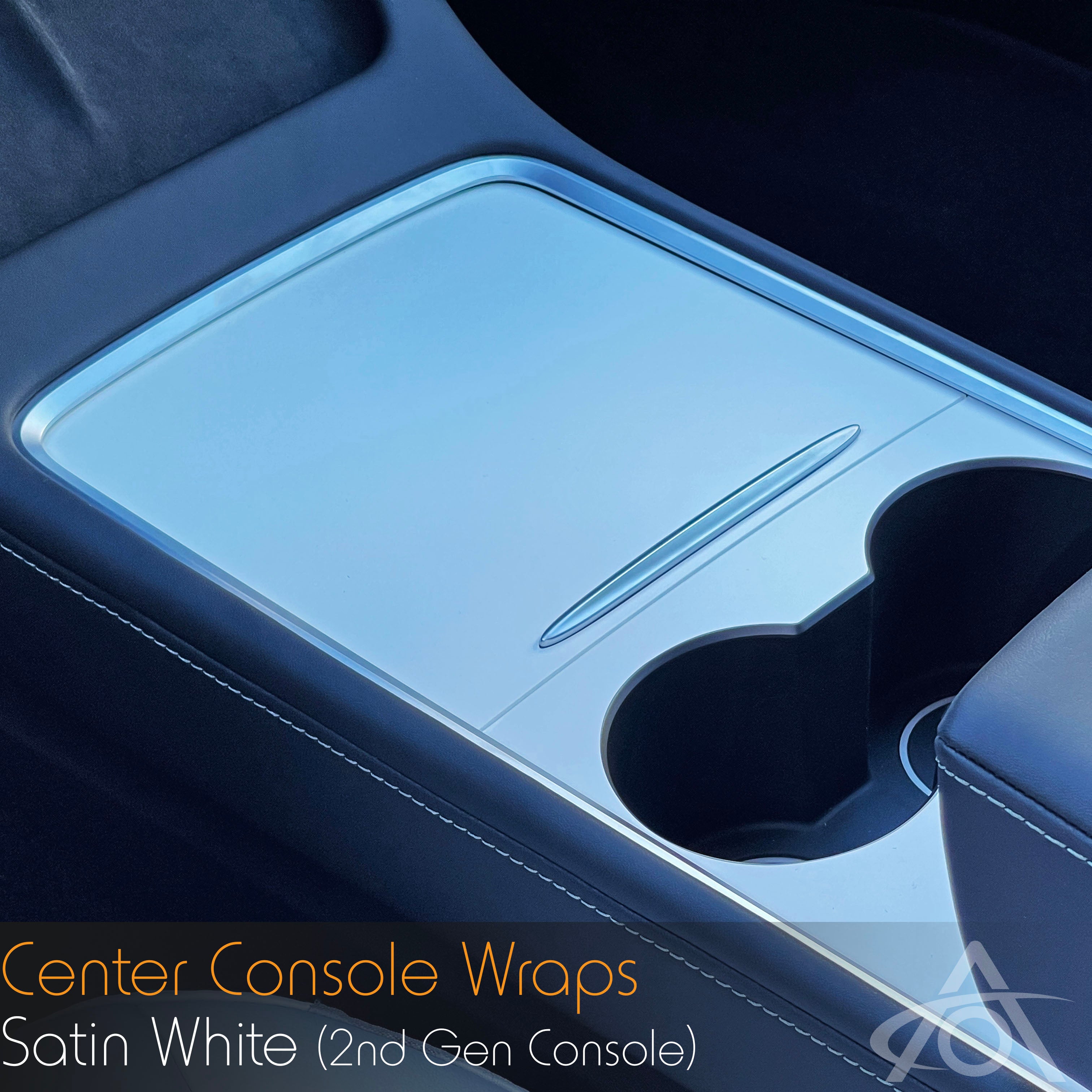 Center Console Vinyl Wrap for Model 3/Y (2nd Gen Console) Brushed Black