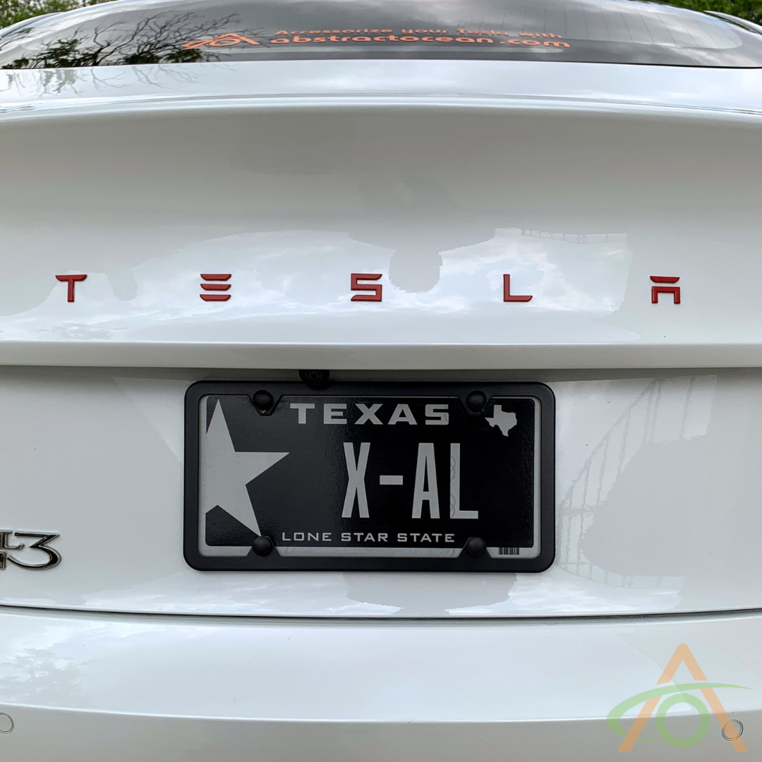 Suitable for Tesla Tailgate Insert Letters Rear Emblems, Tesla Logo 3M  Adhesive Backing,Compatible for Tesla Model 3/S/X/Y